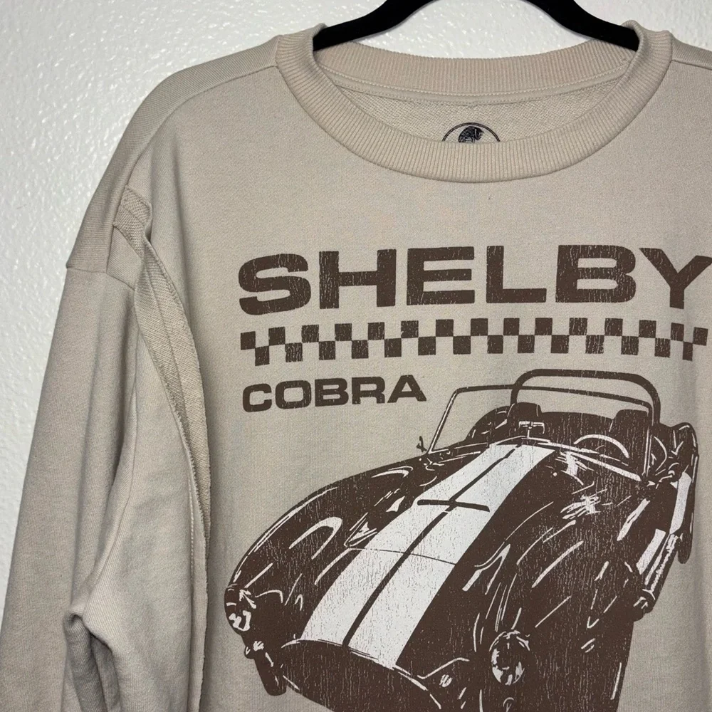 Shelby Cobra Graphic Sweatshirt Woman's Large Cream,Brown,white Vintage inspired - Picture 8 of 15